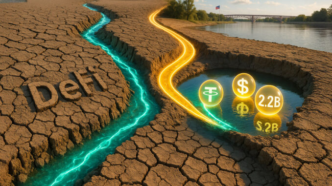 Capital shifts to stablecoins as DeFi protocols bleed TVL