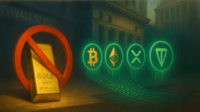 Gold legally barred from what BTC, XRP, TON, ETH are now doing to Wall Street