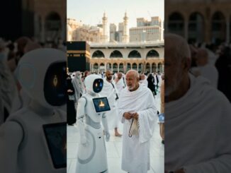 AI Robot Guides a Hajj Pilgrim to His Destination 🤖🕋 #makkah #hajj #HajjPilgrim #shorts