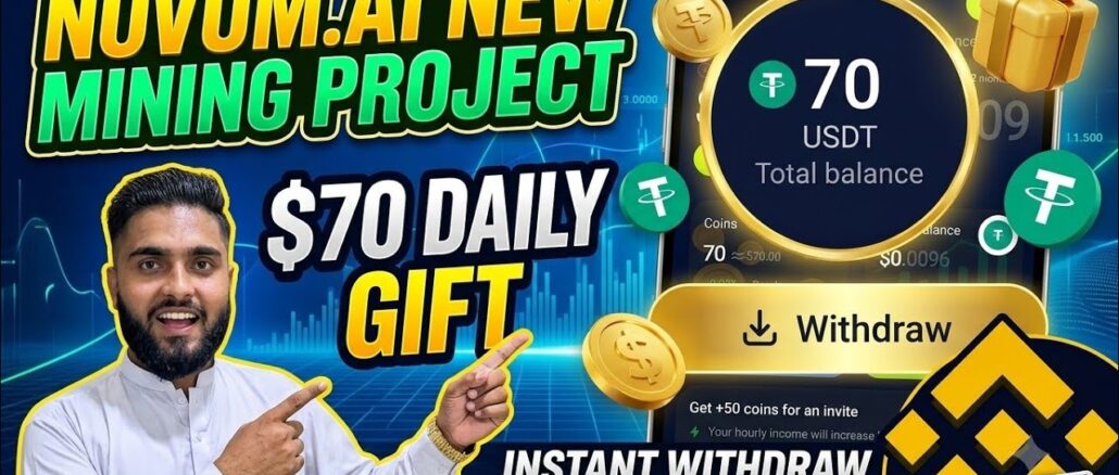 ​Novum.Ai Mining Project Proof | $70 Free USDT Bonus & Binance Withdrawal Guide